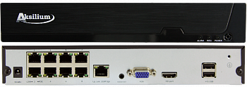 AKSILIUM POE Регистратор XMeye NVR-1/16 (8P), 16х5Мп, 8 PoE-портов, 1 SATA 3.5" до 10Tб
