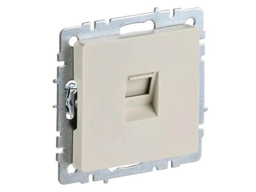 Розетка компьютерная СП RJ45 кат.5E BRITE РК10-БрКр беж. IEK BR-K10-1-K10