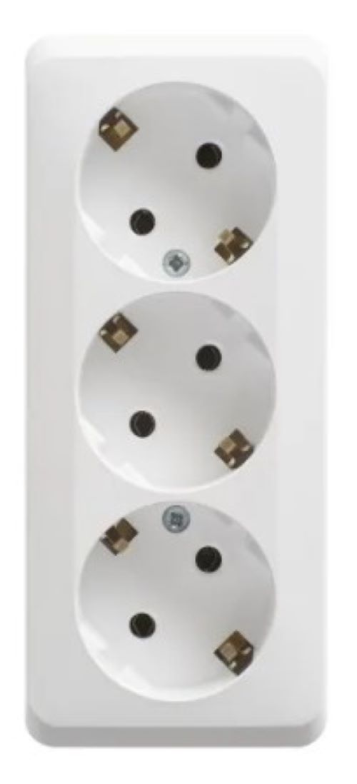 Розетка 3-м ОП Этюд 16А IP20 250В с заземл. без защ. шторок бел. SE PA16-011B