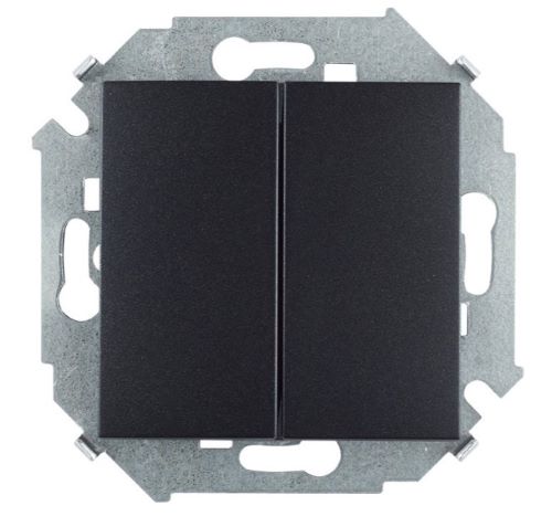 Выключатель двухклавишный с/у 10А 250В графит 1591398-038 Simon