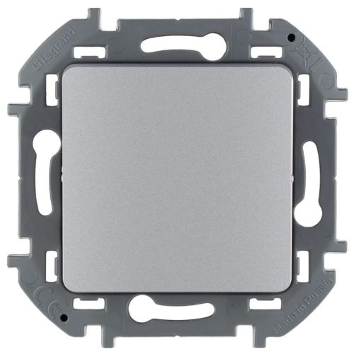 Выключатель одноклавишный цвет Алюминий. INSPIRIA 673602