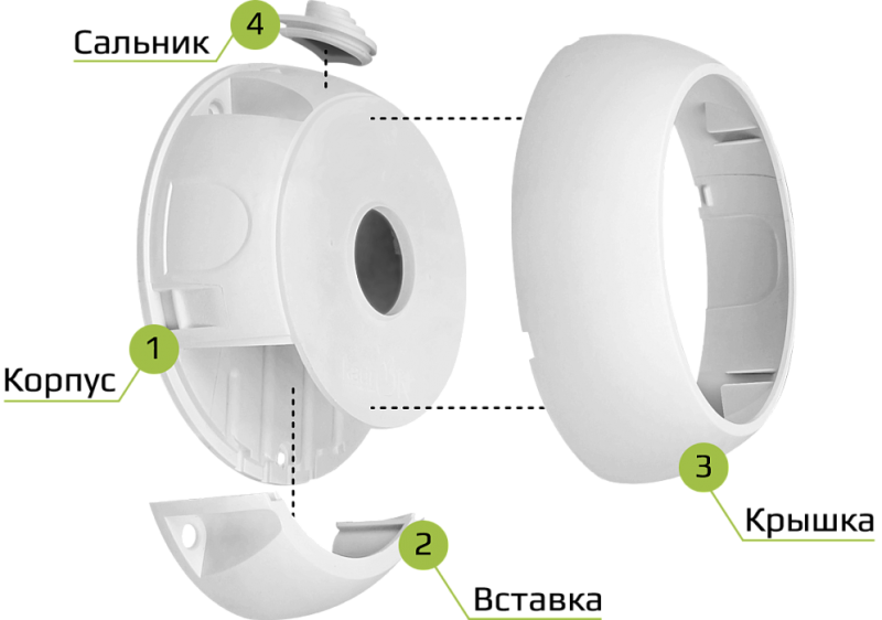 Монтажная коробка KadrON JB1-100W (черная) 130x42 мм, IP65, -50°C до +80°С