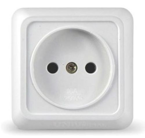 Розетка 1-м ОП Олимп 16А IP20 с заземл. бел. UNIVersal О0028
