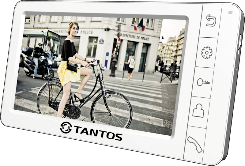 Tantos Монитор AMELIE SD (White),цв. 7"2 камеры,до 4-х паралель,micro SD до 32ГБ