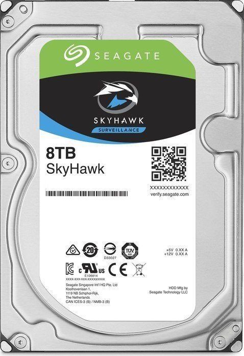Жесткий диск SEAGATE Skyhawk ST8000VX010, 8Тб, HDD, SATA III, 3.5
