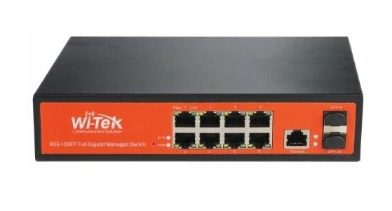 Управляемый коммутатор Wi-Tek WI-CMS310GF, L2 гигабитный, 8 портов 1000Base-T, 2 uplink, SFP