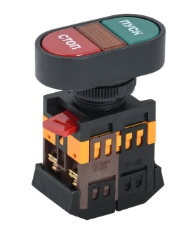 Кнопка APВВ-22N "Пуск-Стоп" неон 1з+1р (BBD11-APBB-K51)