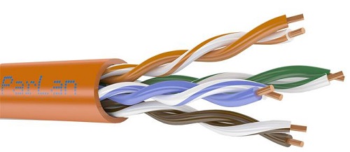 Кабель витая пара ParLan U/UTP Cat5e ZH нг(А)-HF 4х2х0,52 для внутренней прокладки