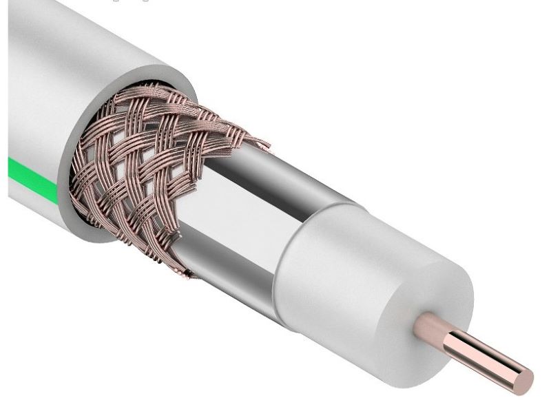 Кабель коаксиальный, SAT 703 B, Cu/Al/Cu, 64%, 75 Ом, 100 м, белый. PROconnect (01-2431-6)