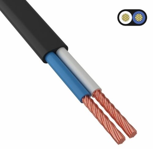 ШВВП 2х0.75 черный, Силовой провод плоский