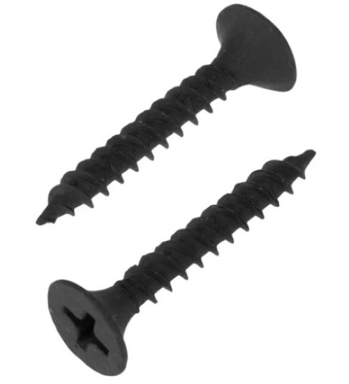 Саморез гипсокартон/металл 3,5х25 черный (200шт)