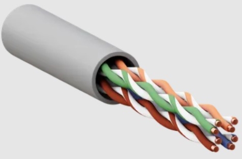 Кабель витая пара TERACOM PRO 5E U/UTP 4 пары solid 24AWG PVC серый для внутренней прокладки